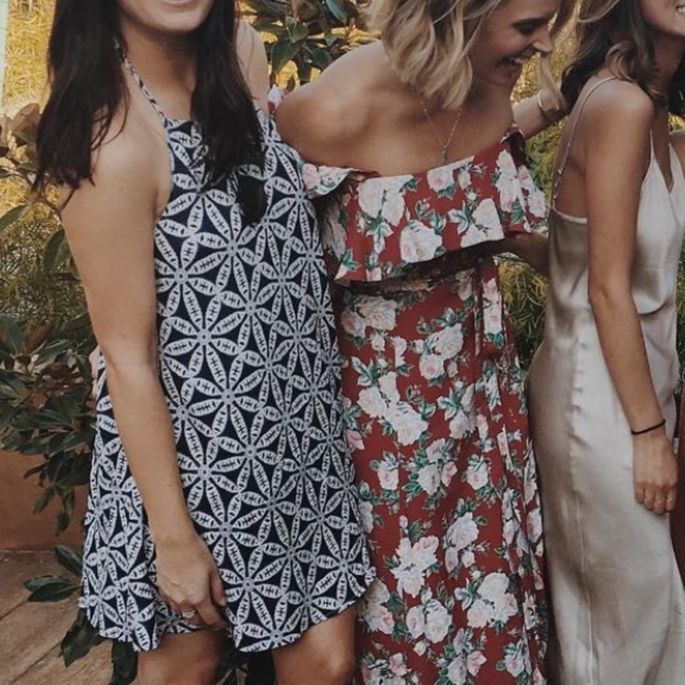 Show Me Your MuMu Shibori Print halter dress